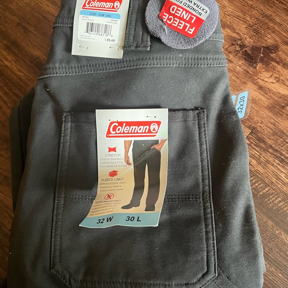 Coleman Black Fleece-Lined Stretch Pants